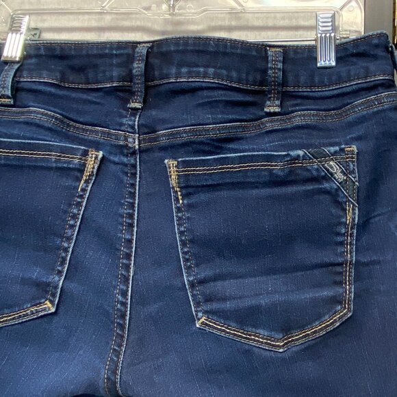 Silver MidRise Skinny Stretch Light Distress Aiko Ankle Jeans Dark Denim Wash 33 - Picture 11 of 13